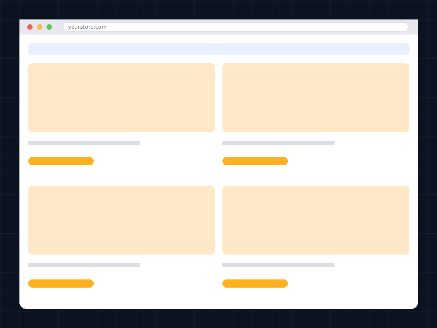 eCommerce store mockup with product grid