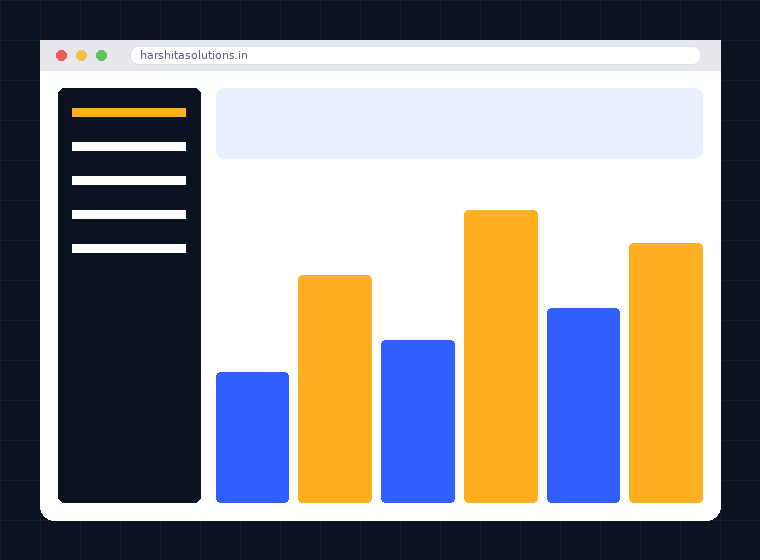 Web development dashboard mockup